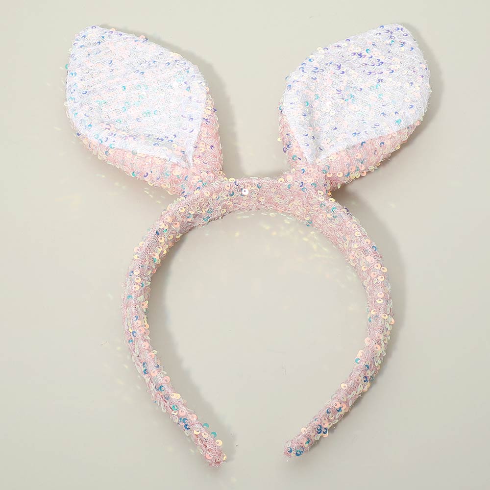 Madeline Love Pink Sparkling Sequin Easter Bunny Ear Headband - Hair Accessories