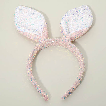 Madeline Love Pink Sparkling Sequin Easter Bunny Ear Headband - Hair Accessories