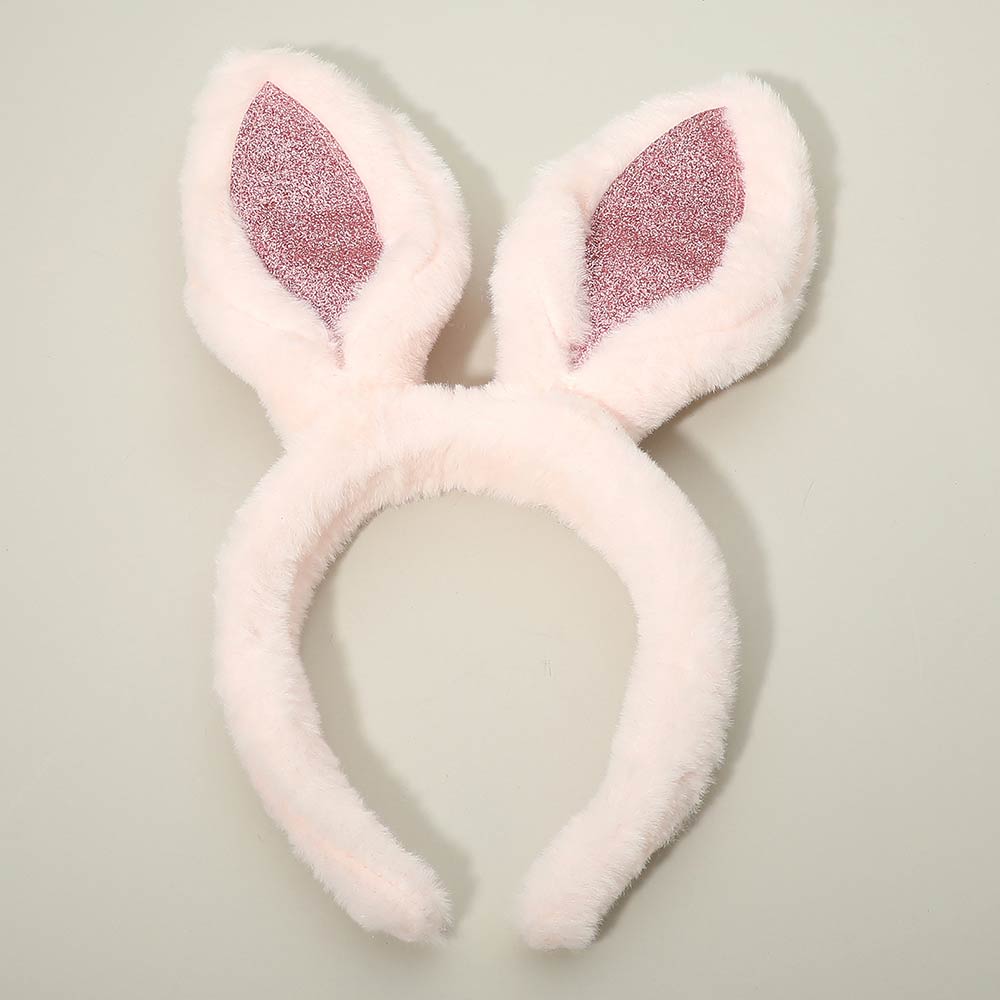 Madeline Love Pink Sequin Accent Plush Easter Bunny Ear Headband - Hair Accessories - desc