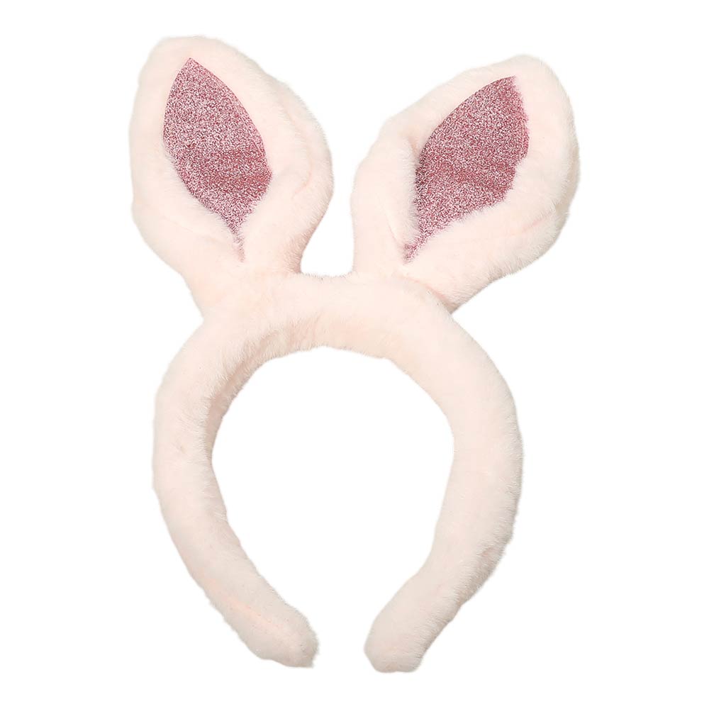 Madeline Love Pink Sequin Accent Plush Easter Bunny Ear Headband - Hair Accessories - extra