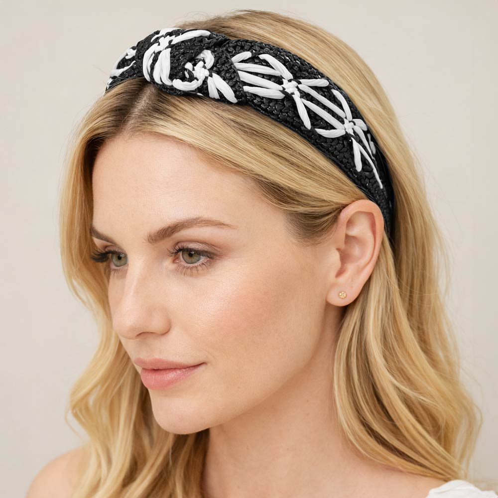 Madeline Love Black Woven Contrast Knot Headband - Hair Accessories