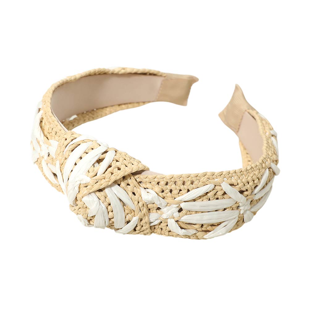 Madeline Love Neutral Woven Contrast Knot Headband - Hair Accessories - desc