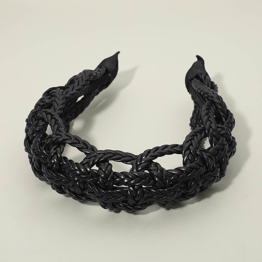 Madeline Love Black Wide Intricate Braided Wide Headband - Hair Accessories