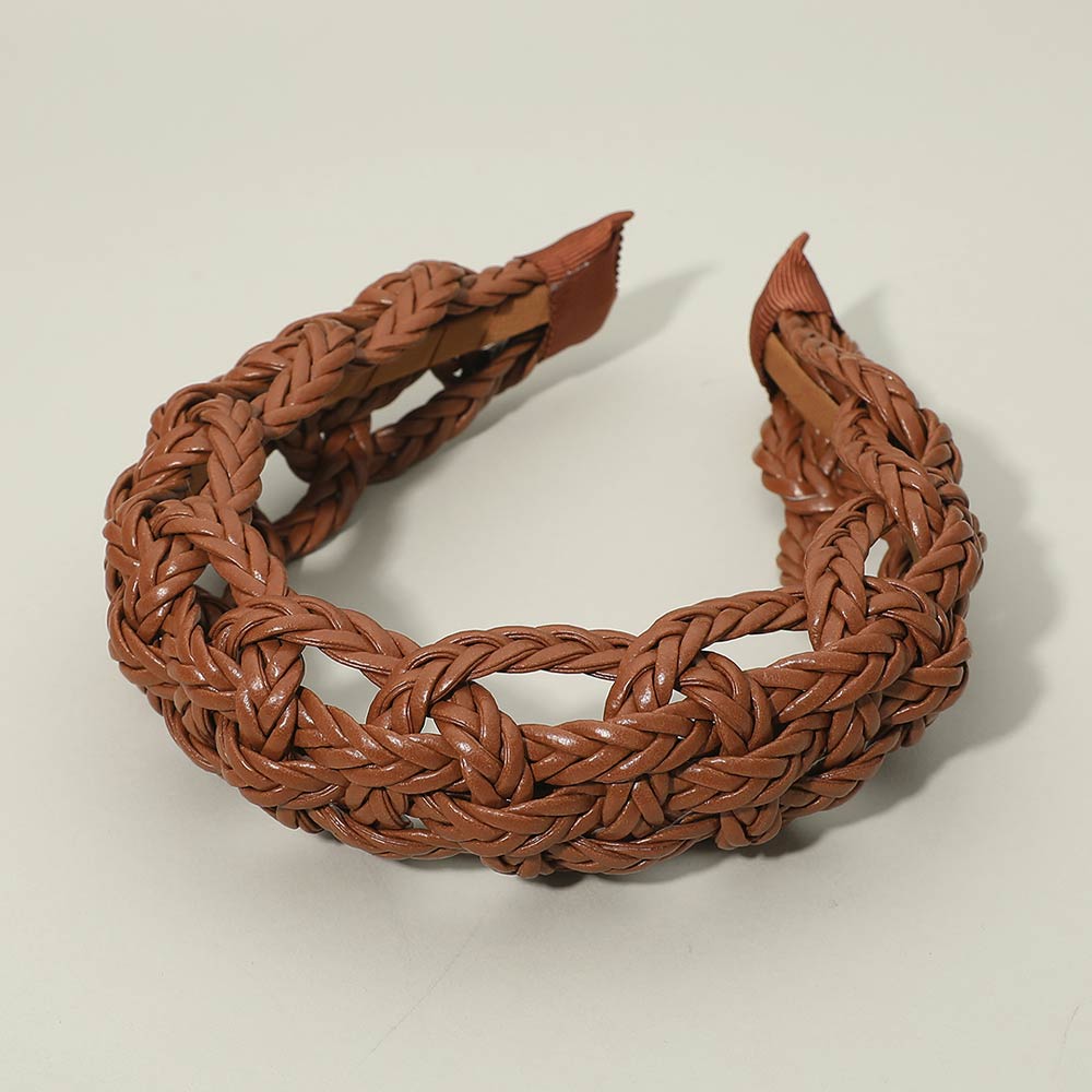 Madeline Love Brown Wide Intricate Braided Wide Headband - Hair Accessories