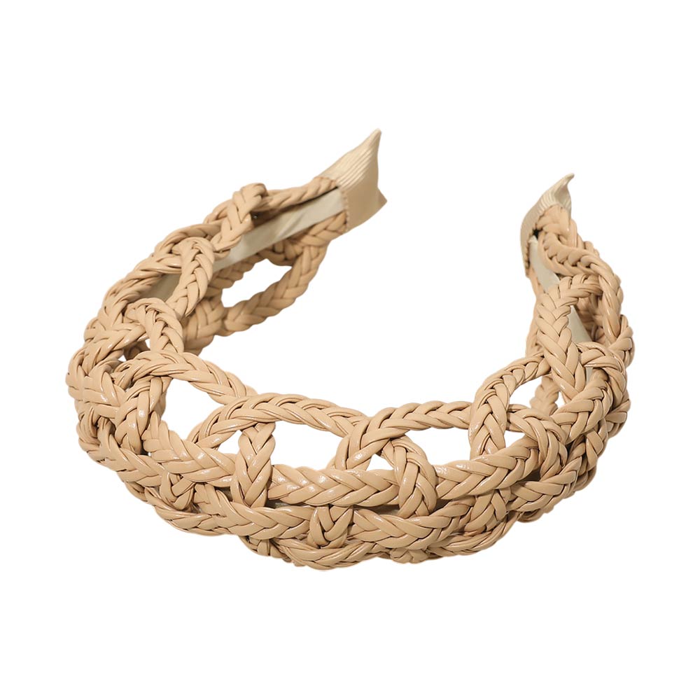 Madeline Love Neutral Wide Intricate Braided Wide Headband - Hair Accessories - desc