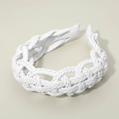 Madeline Love White Wide Intricate Braided Wide Headband - Hair Accessories
