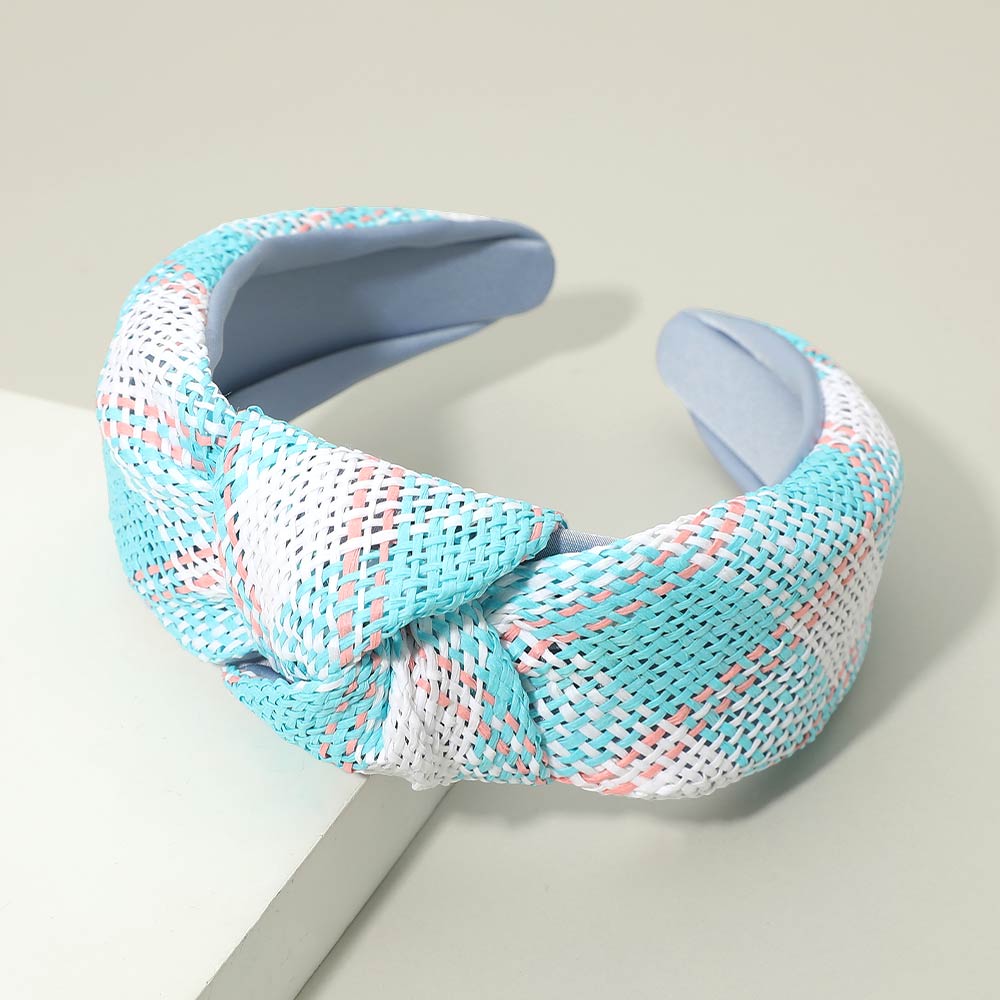 Madeline Love Blue Wide Woven Knot Headband - Hair Accessories