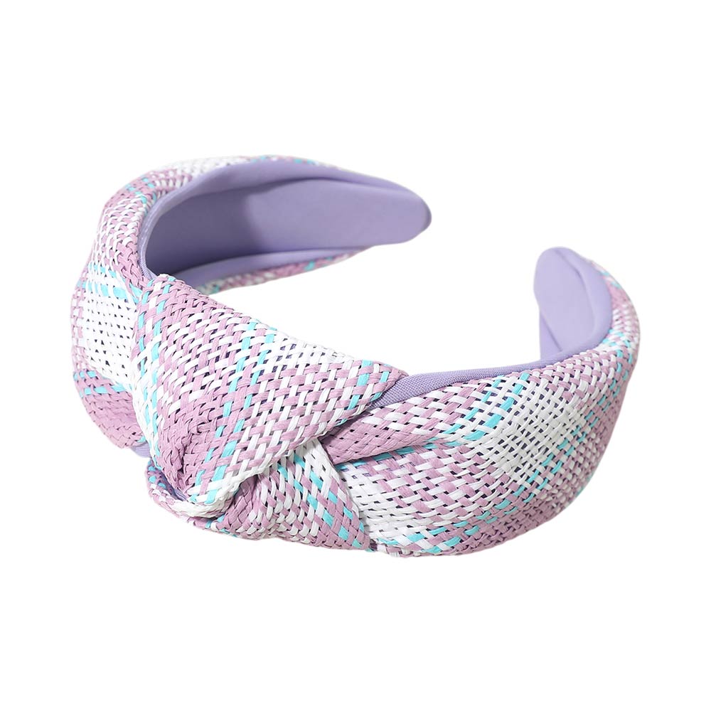 Madeline Love Lavender Wide Woven Knot Headband - Hair Accessories - desc