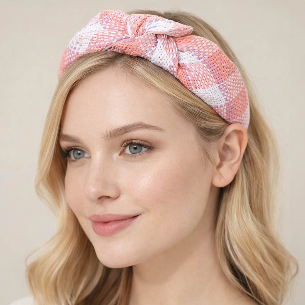 Madeline Love Pink Wide Woven Knot Headband - Hair Accessories