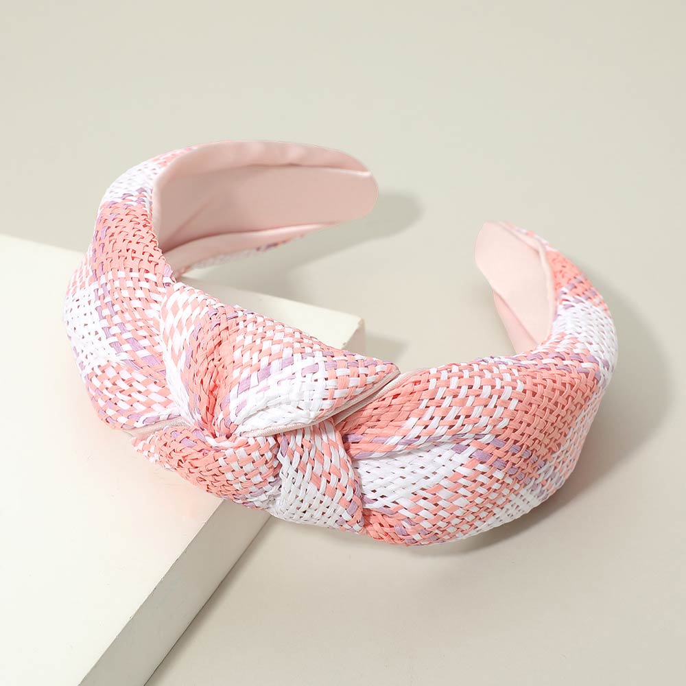 Madeline Love Pink Wide Woven Knot Headband - Hair Accessories - desc