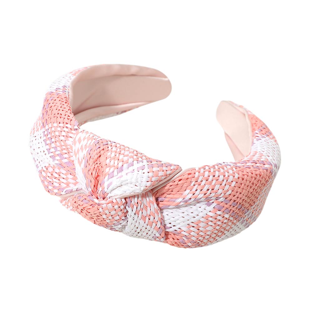 Madeline Love Pink Wide Woven Knot Headband - Hair Accessories - extra