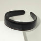 Madeline Love Black Classic Stitched Faux Leather Wide Headband - Hair Accessories
