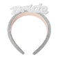 Madeline Love Silver Pearl BRIDE Accent Bling Studded Headband - Hair Accessories - extra