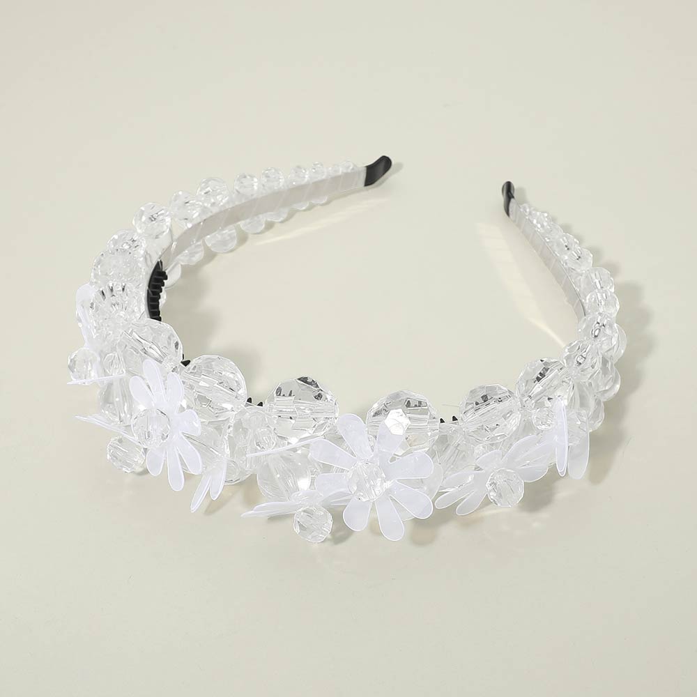 Madeline Love Clear Floral Beaded Statement Headband - Hair Accessories