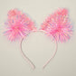 Madeline Love Pink Sparkle Tinsel Pom Animal Ear Party Headband - Hair Accessories - desc