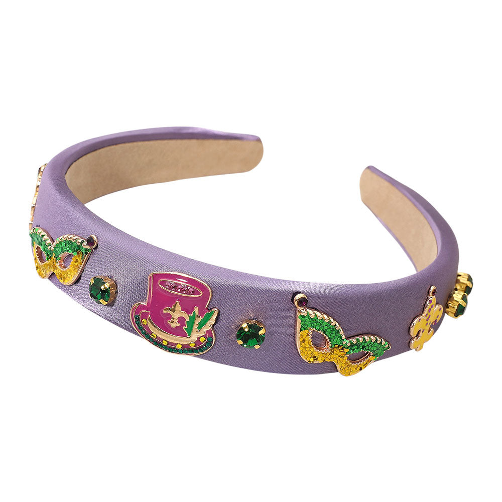Gold Multi Celebrate in vibrant style with this festive headband featuring comedy mask motifs, sparkling gems, and iconic Mardi Gras accents. Designed for comfort and standout flair, it enhances parade looks, party ensembles, and themed event outfits with lively decorative detail.