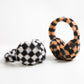 Madeline Love White Faux Fur Plush Checkered Earmuffs - Hair Accessories - extra