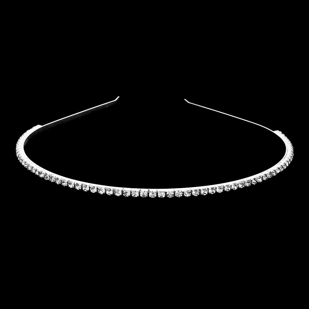 Madeline Love Silver 1-Row rhinestone headband - Hair Accessories