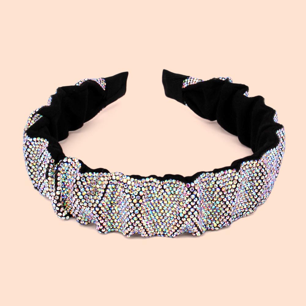 Madeline Love AB Pleated Rhinestone Headband - Hair Accessories