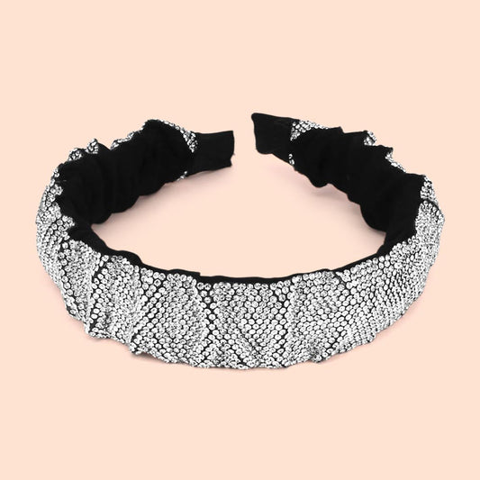 Madeline Love Clear Pleated Rhinestone Headband - Hair Accessories