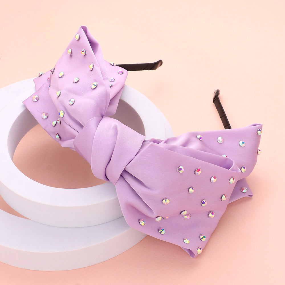 Madeline Love Lavender Studded Bow Headband - Hair Accessories