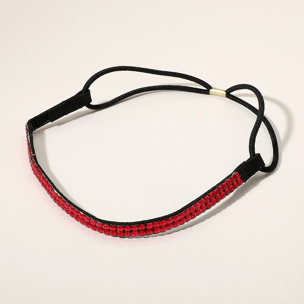 Madeline Love Pink 2-Row Bling Square Stone Stretch Headband - Hair Accessories - desc