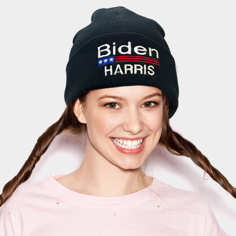 Madeline Love Black Biden Harris Embroidered Beanie Hat - Hats