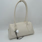 Classic Structured Shoulder Bag with Heart Charm Accent - off-white - Shoulder Bag