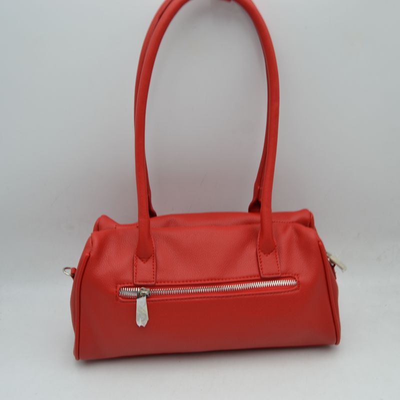 Classic Structured Shoulder Bag with Heart Charm Accent - Shoulder Bag