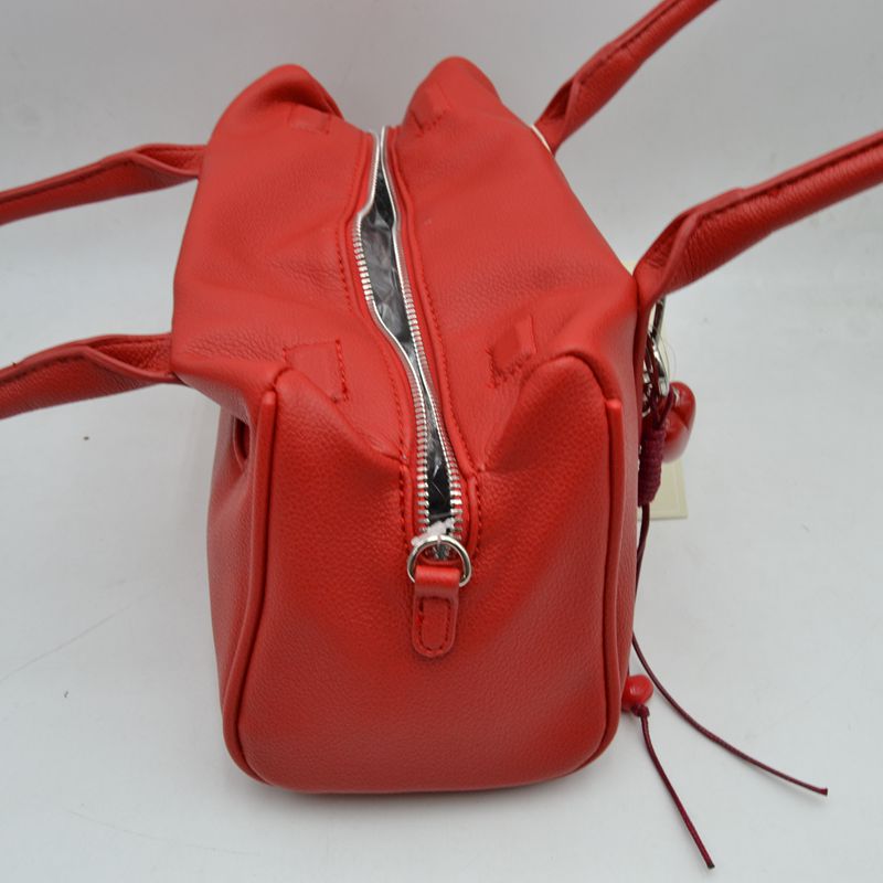 Classic Structured Shoulder Bag with Heart Charm Accent - Shoulder Bag