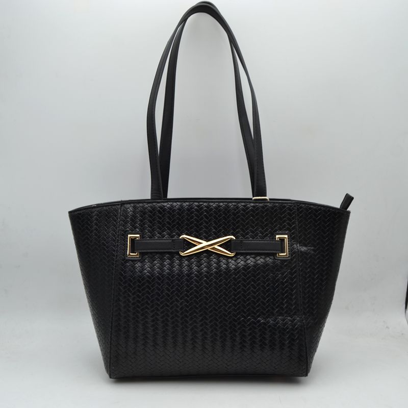 Women’s Structured Trapeze Shoulder Handbag | Classic Everyday Everyday Work Tote - Black - Tote Bags