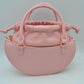 Curved Top Handle Handbag with Drawstring Inner Pouch - Hand Bag