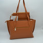Structured Shoulder Tote Bag with Matching Pouch and Scarf - Taupe - Tote Bag