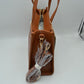 Woven Tote Bag with Decorative Gold Buckle and Crossbody Strap - Tote Bag