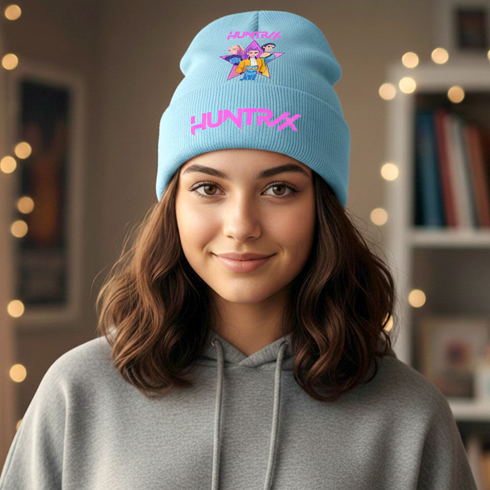 Madeline Love Light Blue KPOP Demon Hunters HUNTRIX Graphic Winter Beanie Hat - Hats