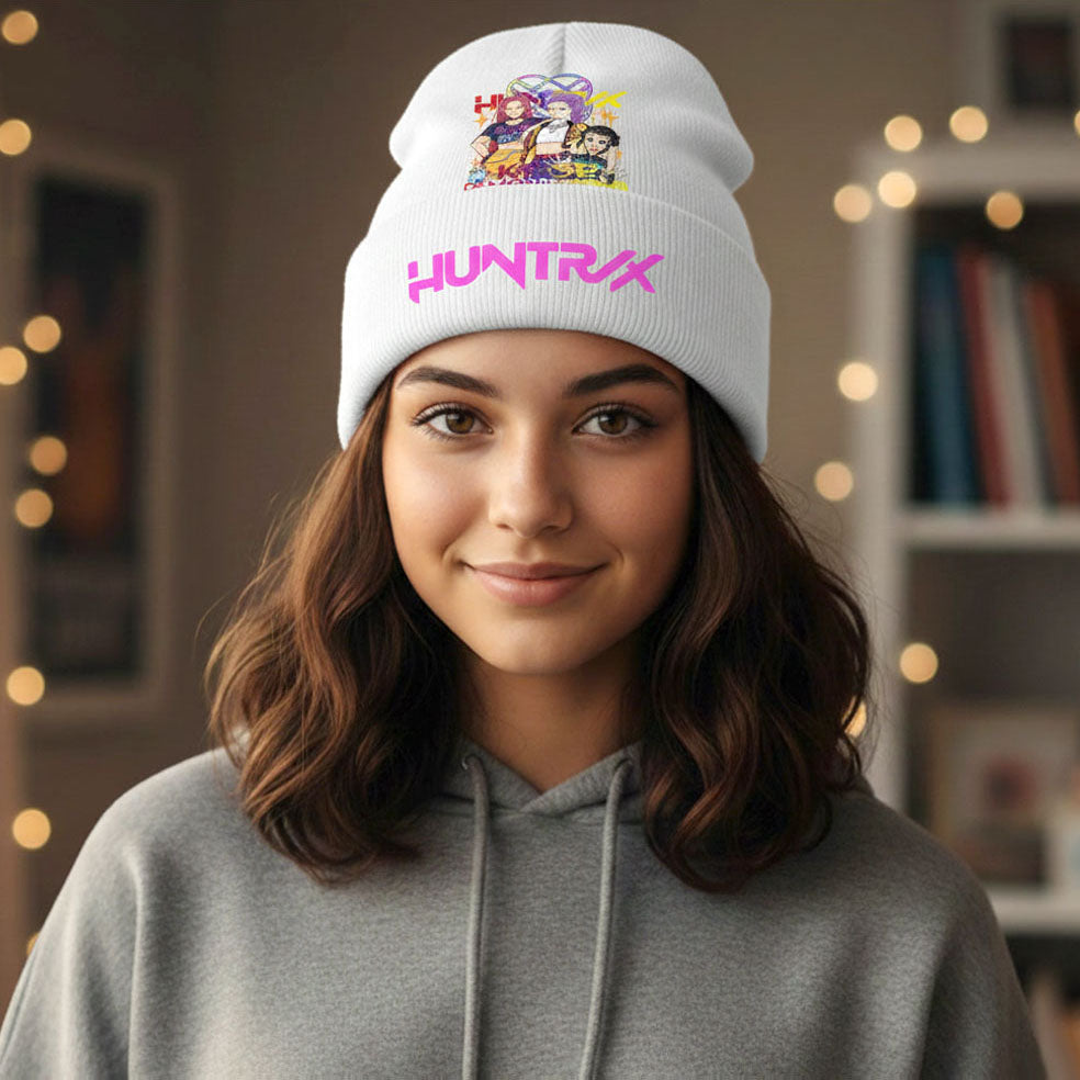 Madeline Love White KPOP Demon Hunters HUNTRIX Graphic Winter Beanie Hat - Hats