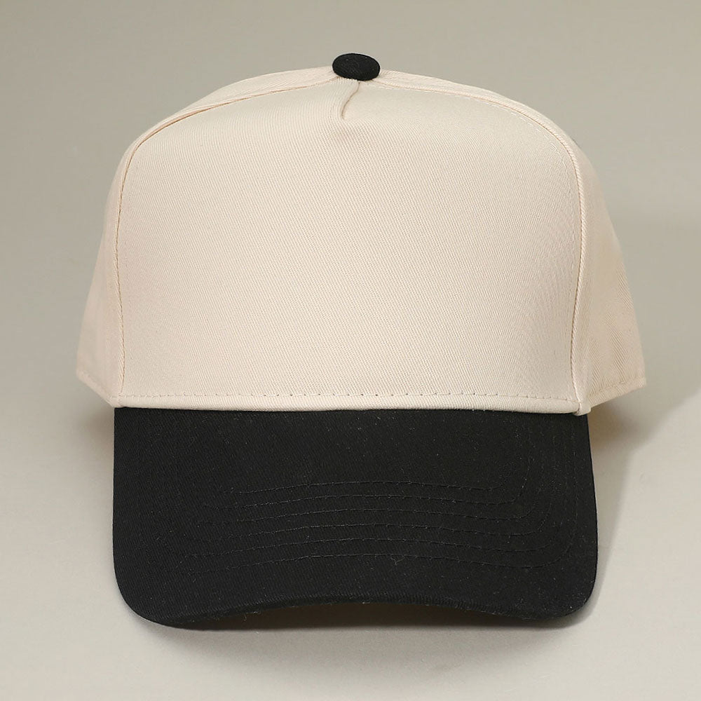 Madeline Love Black Classic Two Tone Adjustable Canvas Baseball Cap - Hats
