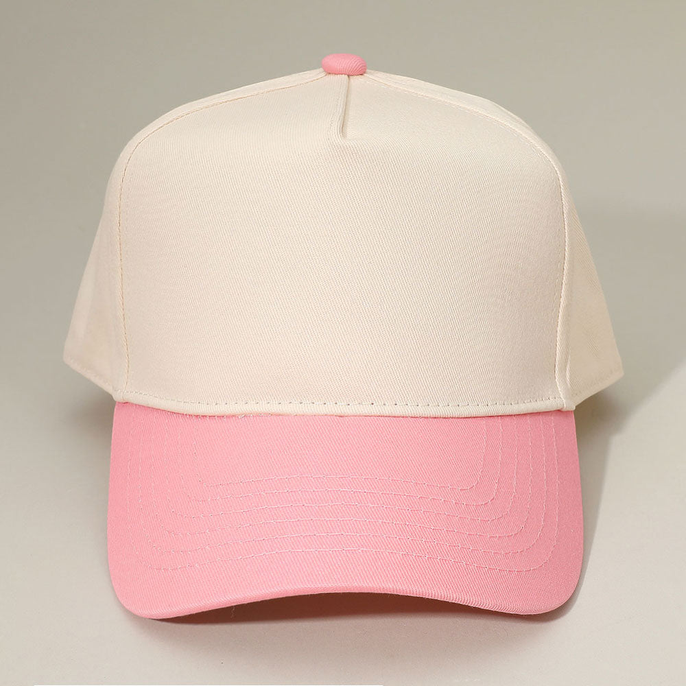 Madeline Love Pink Classic Two Tone Adjustable Canvas Baseball Cap - Hats