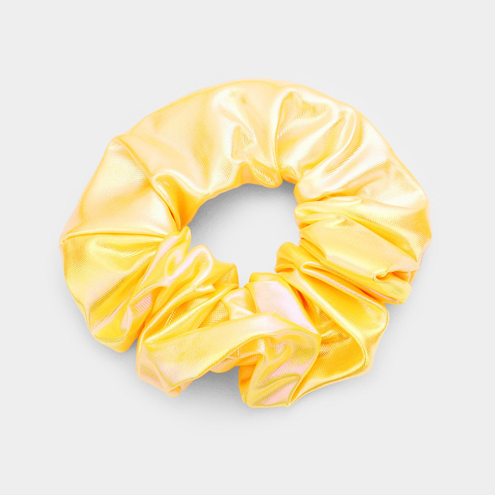 Madeline Love Yellow Hologram Stash Scrunchies Hairband Zipper Pocket Scrunchie - Hair Accessories