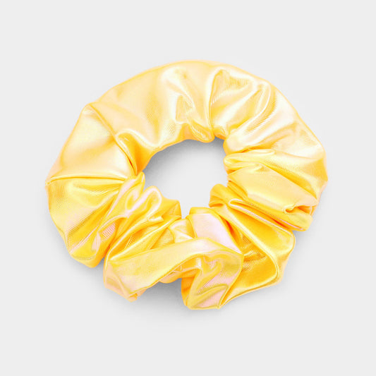Madeline Love Yellow Hologram Stash Scrunchies Hairband Zipper Pocket Scrunchie - Hair Accessories