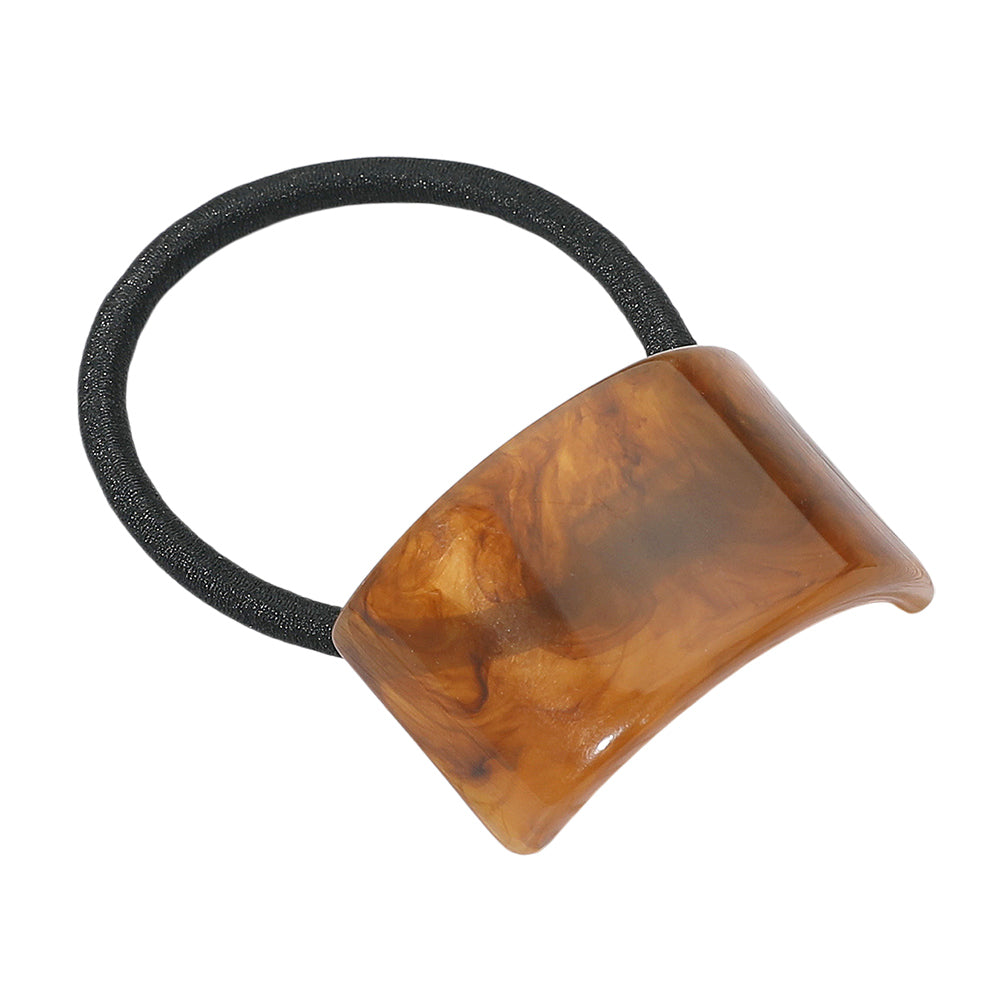 Madeline Love Brown, Light Rectangular Resin Accent Hair Band - Hair Accessories - desc