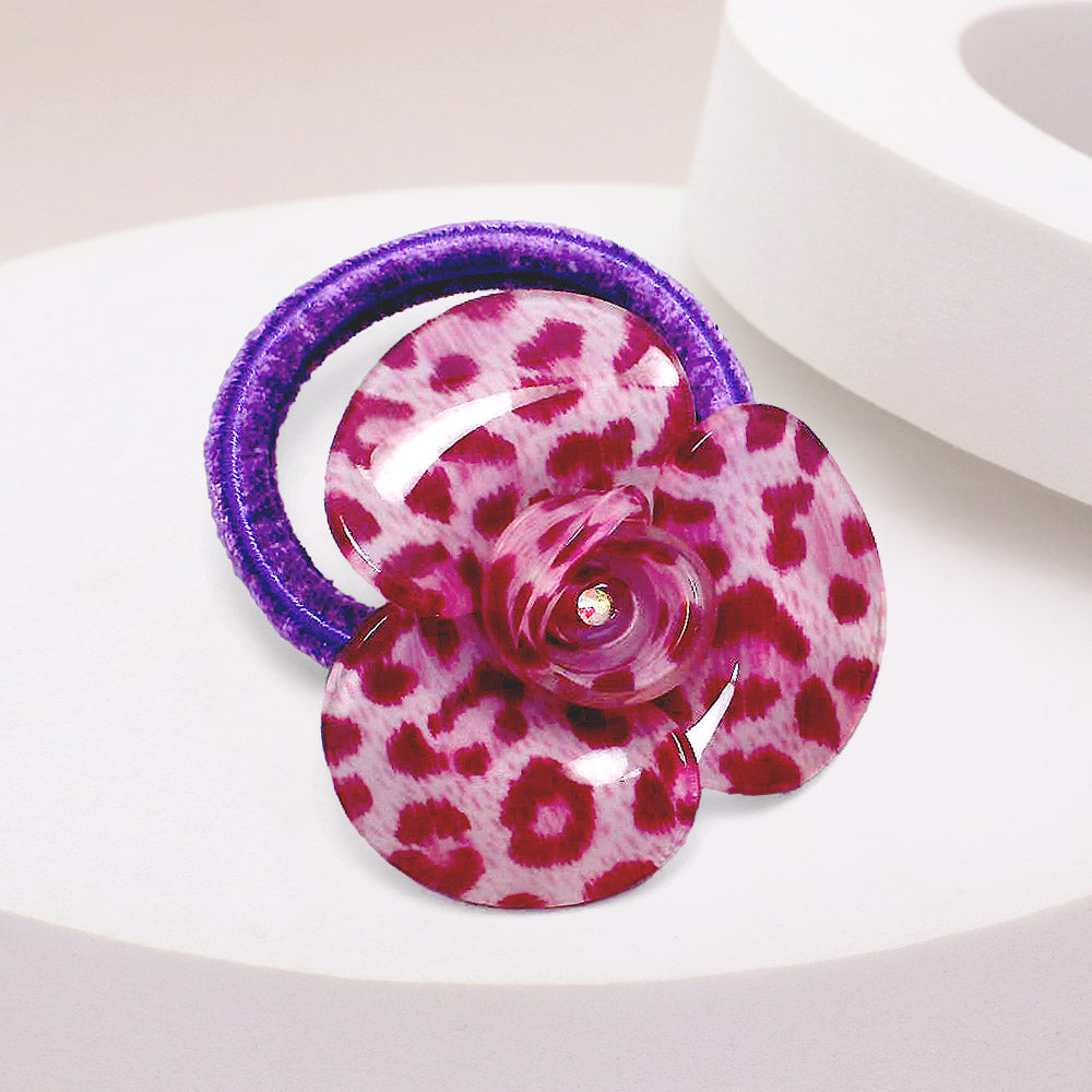 Madeline Love Pink Flower Leopard Print Hair Band - Hair Accessories