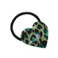 Heart Leopard Print Hair Band - Black Green
