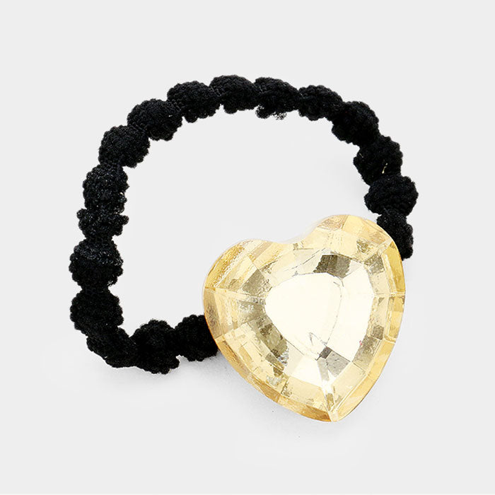 Madeline Love Brown Crystal Heart Accented Stretch  Hair Band - Hair Accessories