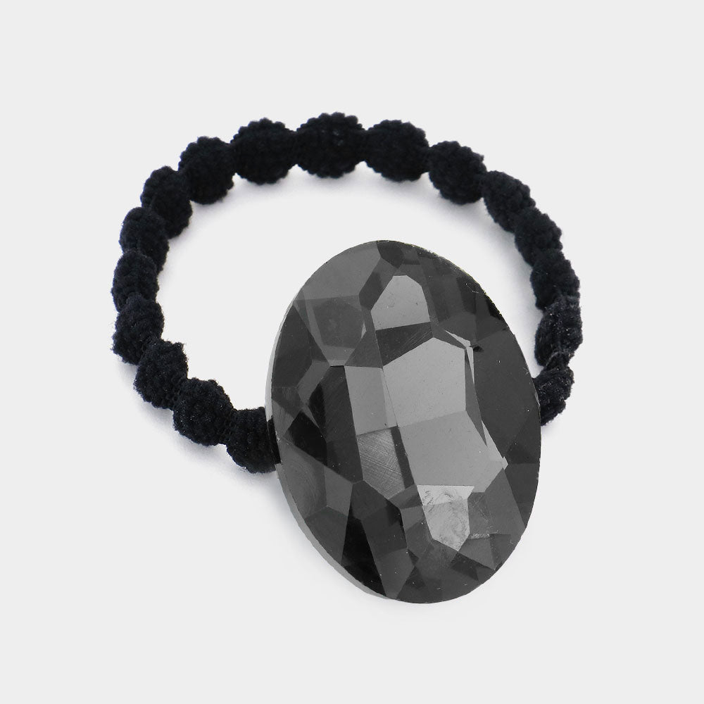 Madeline Love Black Diamond Crystal Oval Accented Stretch Hairband - Hair Accessories