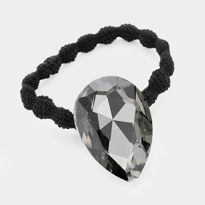 Madeline Love Black Diamond Crystal Teardrop Accented Stretch  Hair Band - Hair Accessories