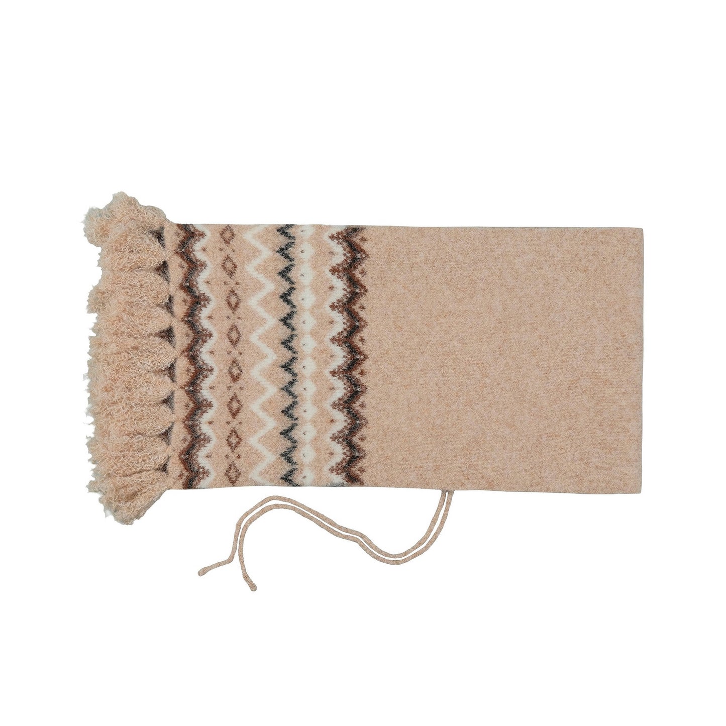 C.C Fair Isle Pattern Hooded Scarf