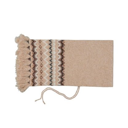 C.C Fair Isle Pattern Hooded Scarf
