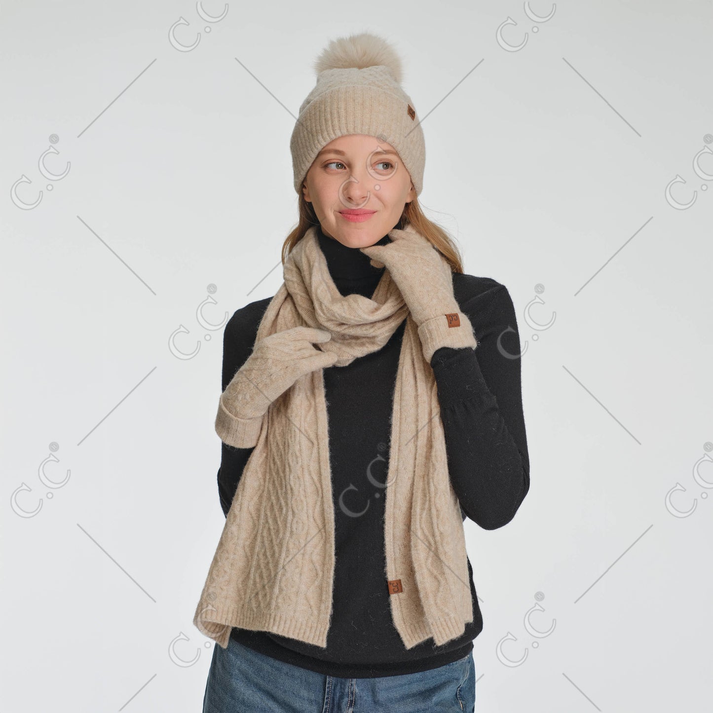 C.C Cable Knit Scarf