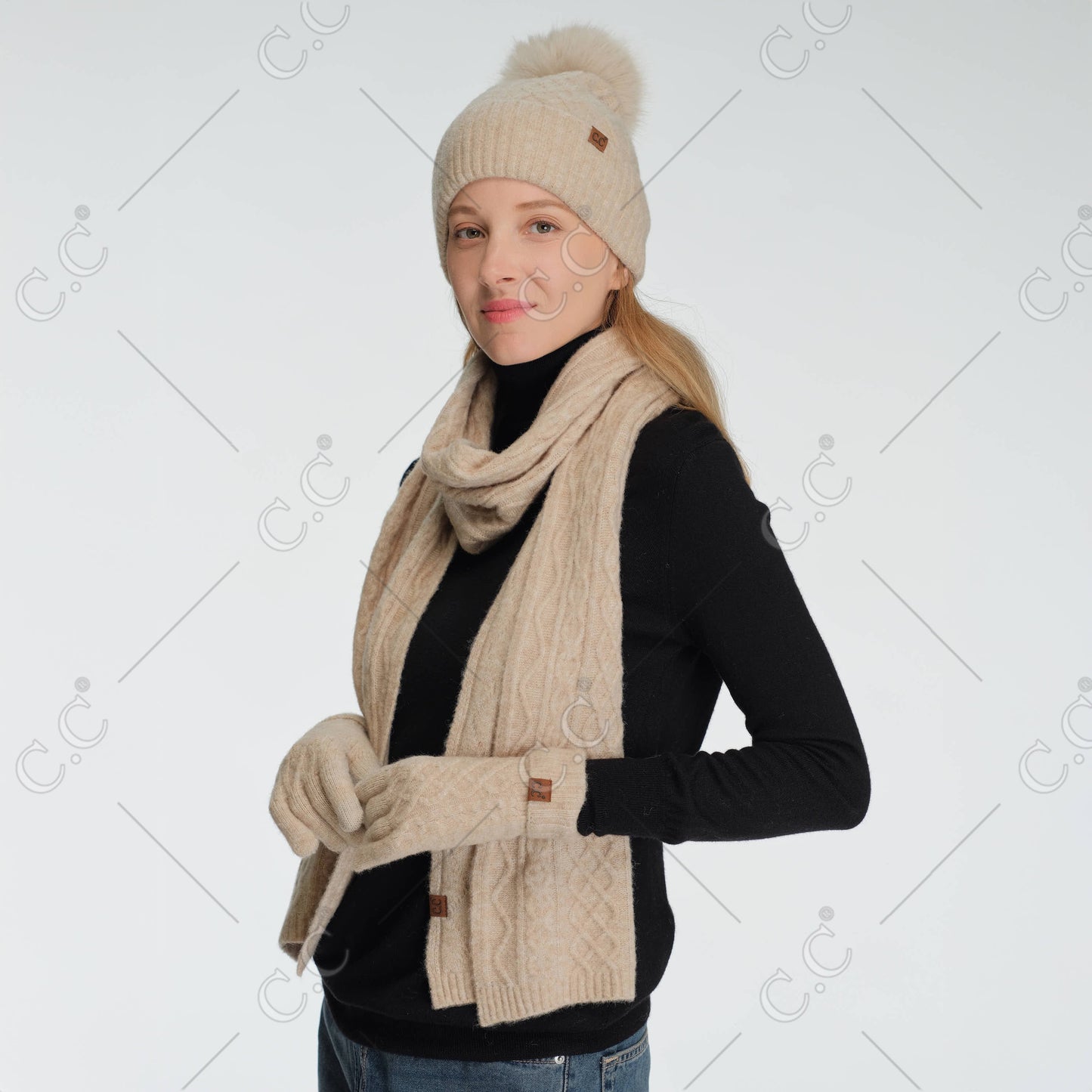 C.C Cable Knit Scarf